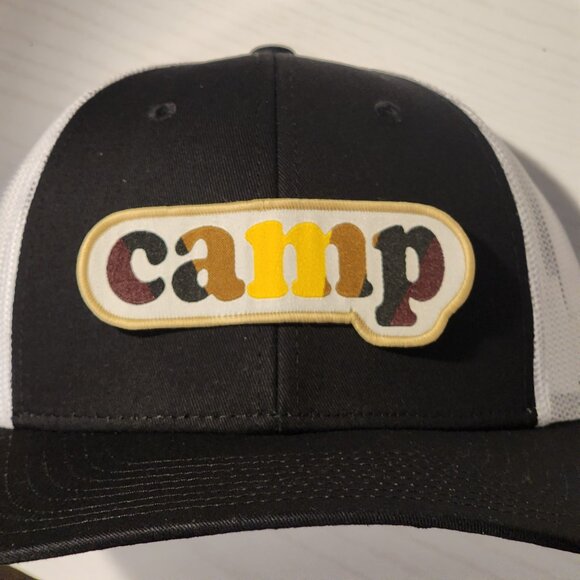Dirt Road Rigs Other - camp (camo) Patched Black/White Low Profile Mesh Snapback Trucker Hat